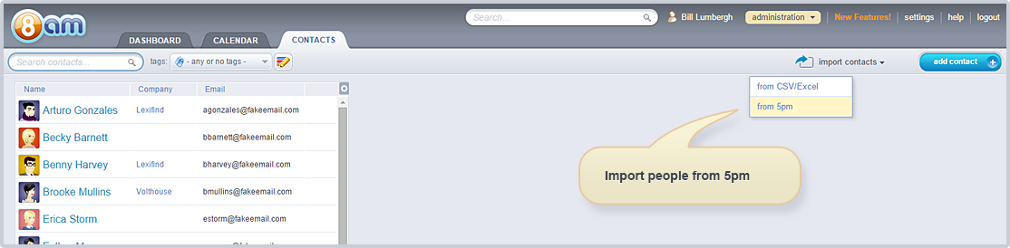 5pm Contacts Import